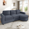 Modern L-Shaped Sectional Sofa With Curved Chaise, USB Ports, And Side Storage Pockets Modern L-Shaped Sectional Sofa With Curved Chaise, USB Ports, And Side Storage Pockets