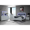 Laura - Queen Bed With Upholstered Headboard And LED Lights - Silver Laura - Queen Bed With Upholstered Headboard And LED Lights - Silver
