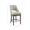Counter Stool With Swivel Seat, Upholstery And Solid Wood Legs - Cream Counter Stool With Swivel Seat, Upholstery And Solid Wood Legs - Cream