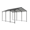 Metal Carport 10 5Ft Heavy Duty With Galvanized Steel Roof Metal Garage Canopy With Galvanized Steel Roof & Frame Car Tent Outdoor Storage Shed - Gray