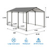 Metal Carport 10 5Ft Heavy Duty With Galvanized Steel Roof Metal Garage Canopy With Galvanized Steel Roof & Frame Car Tent Outdoor Storage Shed - Gray