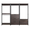 Monica - Wood Walk In Closet System With Powder Coated Metal Frame And Melamine - Rustic