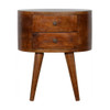 Rounded Bedside Table - Chestnut Rounded Bedside Table - Chestnut