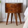 Rounded Bedside Table - Chestnut Rounded Bedside Table - Chestnut