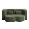 Convertible Plush Corduroy Foam-Filled Sleeper Sofa Bed With 2 Pillows Convertible Plush Corduroy Foam-Filled Sleeper Sofa Bed With 2 Pillows