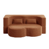 Convertible Plush Corduroy Foam-Filled Sleeper Sofa Bed With 2 Pillows Convertible Plush Corduroy Foam-Filled Sleeper Sofa Bed With 2 Pillows