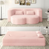 Convertible Plush Corduroy Foam-Filled Sleeper Sofa Bed With 2 Pillows Convertible Plush Corduroy Foam-Filled Sleeper Sofa Bed With 2 Pillows