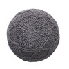 Malibu - Modern Knitted Wool Round Pouf With Handcrafted Design - Charcoal Malibu - Modern Knitted Wool Round Pouf With Handcrafted Design - Charcoal