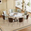 Modern Round Dining Table With 360° Rotating Lazy Susan Scratch & Chairs