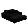 Deep Seat Convertible Sofa With Soft Pillows And Ottomans