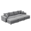 Deep Seat Convertible Sofa With Soft Pillows And Ottomans