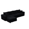 Deep Seat Convertible Sofa With Soft Pillows And Ottomans