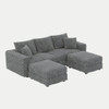 Deep Seat Convertible Sofa With Soft Pillows And Ottomans