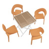 4 Piece Set Of Modern Designed Single Chairs With Folding Square Table 4 Piece Set Of Modern Designed Single Chairs With Folding Square Table