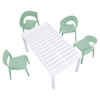 4 Piece Set Of Modern Designed Single Chairs With Long Table