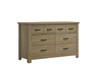 Finn - Oak Finish Dresser With 6 Drawers And Black Handles - Coffee Gray Finn - Oak Finish Dresser With 6 Drawers And Black Handles - Coffee Gray