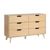 Mid-Century Hans 6 Drawer Dresser With Cut-Out Handles Mid-Century Hans 6 Drawer Dresser With Cut-Out Handles