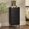 Modern Minimalist 5 Drawer Gallery Top Dresser - Black Modern Minimalist 5 Drawer Gallery Top Dresser - Black