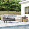 Wide Outdoor Wicker Patio Sectional With Cushions & Reversible Design - Gray Wide Outdoor Wicker Patio Sectional With Cushions & Reversible Design - Gray