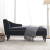 Velvet Chaise Lounge, Button Tufted Right Arm Facing Lounge Chair With Nailhead Trim For Living Room - Black Velvet Chaise Lounge, Button Tufted Right Arm Facing Lounge Chair With Nailhead Trim For Living Room - Black