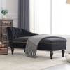 Velvet Chaise Lounge, Button Tufted Right Arm Facing Lounge Chair With Nailhead Trim For Living Room - Black Velvet Chaise Lounge, Button Tufted Right Arm Facing Lounge Chair With Nailhead Trim For Living Room - Black