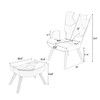 Accent Chair With Ottoman, Living Room Chair And Ottoman Set, Comfy Side Armchair For Bedroom, Creative Splicing Cloth Surface - Blue Accent Chair With Ottoman, Living Room Chair And Ottoman Set, Comfy Side Armchair For Bedroom, Creative Splicing Cloth Surface - Blue
