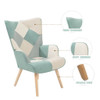 Accent Chair With Ottoman, Living Room Chair And Ottoman Set, Comfy Side Armchair For Bedroom, Creative Splicing Cloth Surface - Blue Accent Chair With Ottoman, Living Room Chair And Ottoman Set, Comfy Side Armchair For Bedroom, Creative Splicing Cloth Surface - Blue