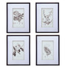 Botanical Wall Art Prints, Home Decor For Living Room Dining Room, Bedroom, Hallway (Set of 4) - White / Black