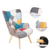 Accent Chair With Ottoman, Living Room Chair And Ottoman Set, Comfy Side Armchair For Bedroom, Creative Splicing Cloth Surface - Colorful Accent Chair With Ottoman, Living Room Chair And Ottoman Set, Comfy Side Armchair For Bedroom, Creative Splicing Cloth Surface - Colorful