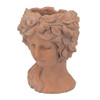 8X9X11.5" Head Bust Planter, Greek Style Cement Head Planter, Indoor Outdoor Home Garden Decor - Brown 8X9X11.5" Head Bust Planter, Greek Style Cement Head Planter, Indoor Outdoor Home Garden Decor - Brown
