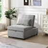 Folding Ottoman Sofa Bed - Gray Fabric Folding Ottoman Sofa Bed - Gray Fabric