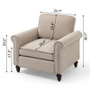 Modern Upholstered Accent Chair Armchair, Fabric Reading Living Room Side Chair, Single Sofa - Light Beige Modern Upholstered Accent Chair Armchair, Fabric Reading Living Room Side Chair, Single Sofa - Light Beige
