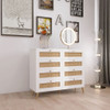 8 Drawers Chest Of Drawers With Rattan Drawer Face Golden Legs And Handles - White 8 Drawers Chest Of Drawers With Rattan Drawer Face Golden Legs And Handles - White