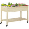 Outsunny - Raised Garden Bed, 47" x 22" x 33", Elevated Wooden Planter Box With Lockable Wheels, Storage Shelf, And Bed Liner For Backyard, Patio - Natural Outsunny - Raised Garden Bed, 47" x 22" x 33", Elevated Wooden Planter Box With Lockable Wheels, Storage Shelf, And Bed Liner For Backyard, Patio - Natural