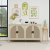 Rattan 4 Door Cabinet, Suitable For Bedroom - Natural Rattan 4 Door Cabinet, Suitable For Bedroom - Natural
