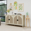 Rattan 4 Door Cabinet, Suitable For Bedroom - Natural Rattan 4 Door Cabinet, Suitable For Bedroom - Natural