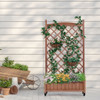 Raised Garden Bed With Trellis 2 Pack, Outdoor Planter Box & Plant Stand With Climbing Racks - Brown Raised Garden Bed With Trellis 2 Pack, Outdoor Planter Box & Plant Stand With Climbing Racks - Brown