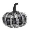 Light Plaid Pumpkin, For Holiday Halloween Decor - Black / White