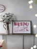 Iron / Wood North Pole Trading Company Wall Sign, For Christmas Holiday Table Wall Decor - White / Red