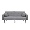 Folding Ottoman Sofa Bed With Stereo - Gray Fabric Folding Ottoman Sofa Bed With Stereo - Gray Fabric