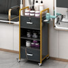Locking Salon Storage Cabinet, Beauty Barber Salon Styling Station Organizer Equipment With 3 Hair Dryer Holder, 2 Drawers For Beauty Spa Barber Shop - Black Locking Salon Storage Cabinet, Beauty Barber Salon Styling Station Organizer Equipment With 3 Hair Dryer Holder, 2 Drawers For Beauty Spa Barber Shop - Black