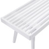 Larwich - Solid Wood Slatted Bench - White Larwich - Solid Wood Slatted Bench - White