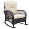 Garden Rocking Chair, Outdoor Rattan Rocker Chair With All-Weather Hand-Woven Resin Wicker, Patio Relaxing Lounge Furniture With Powder-Coated Metal Frame For Backyard, Porch - Brown / Beige Garden Rocking Chair, Outdoor Rattan Rocker Chair With All-Weather Hand-Woven Resin Wicker, Patio Relaxing Lounge Furniture With Powder-Coated Metal Frame For Backyard, Porch - Brown / Beige