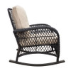 Garden Rocking Chair, Outdoor Rattan Rocker Chair With All-Weather Hand-Woven Resin Wicker, Patio Relaxing Lounge Furniture With Powder-Coated Metal Frame For Backyard, Porch - Brown / Beige Garden Rocking Chair, Outdoor Rattan Rocker Chair With All-Weather Hand-Woven Resin Wicker, Patio Relaxing Lounge Furniture With Powder-Coated Metal Frame For Backyard, Porch - Brown / Beige