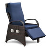 Outdoor Recliner Chair, Separate Adjustment Mechanism Pe Wicker Adjustable Reclining Lounge Chair And Removable Soft Cushion, Modern Armchair And Ergonomic For Home, Sunbathing Or Relaxation - Navy Blue Outdoor Recliner Chair, Separate Adjustment Mechanism Pe Wicker Adjustable Reclining Lounge Chair And Removable Soft Cushion, Modern Armchair And Ergonomic For Home, Sunbathing Or Relaxation - Navy Blue