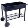 Elevated Mobile Raised Ergonomic Metal Planter Garden Bed With Wheels Powder Coated Steel - Black Elevated Mobile Raised Ergonomic Metal Planter Garden Bed With Wheels Powder Coated Steel - Black