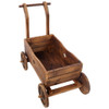 Wooden Wagon Planter Box Mobile Garden Planter With Wheels Handle Drain Hole Wood - Brown Wooden Wagon Planter Box Mobile Garden Planter With Wheels Handle Drain Hole Wood - Brown