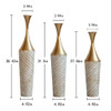 Floor Metal Vase Modern Style Decoration Home Woven Pattern Metal Vase 3 Piece Set Gorgeous Home Decoration Large Glazed Metal Vase - Champagne Floor Metal Vase Modern Style Decoration Home Woven Pattern Metal Vase 3 Piece Set Gorgeous Home Decoration Large Glazed Metal Vase - Champagne