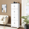 Tall Storage Cabinet With 8 Doors And 4 Shelves, Wall Storage Cabinet For Living Room, Kitchen, Office, Bedroom, Bathroom Tall Storage Cabinet With 8 Doors And 4 Shelves, Wall Storage Cabinet For Living Room, Kitchen, Office, Bedroom, Bathroom