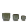 3 Pieces Ceramic Flowerpot, Planter For Patio, Garden Or Windowsills - Antique Light Green 3 Pieces Ceramic Flowerpot, Planter For Patio, Garden Or Windowsills - Antique Light Green
